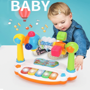 Kids Rotating Music Piano Keyboard with Light Sound Baby Piano Toys Musical Toys for Toddlers Early Educational Music Toy Gifts
