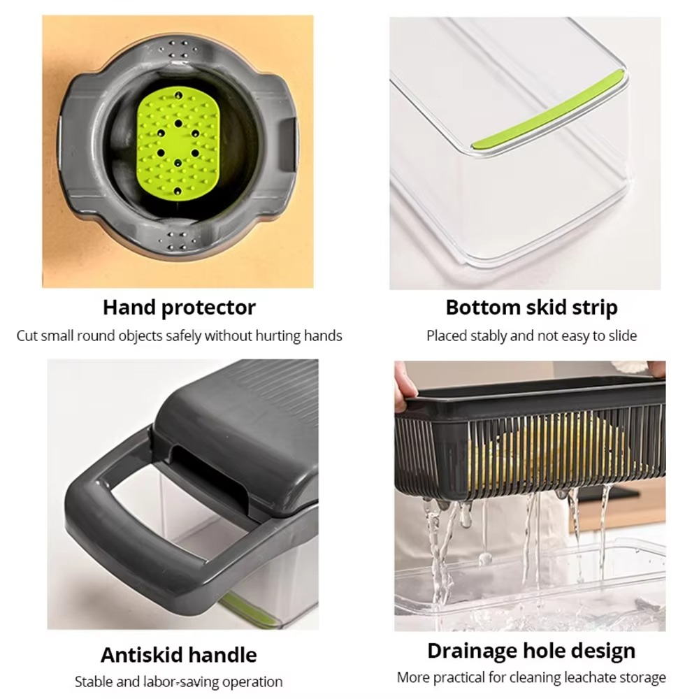 16pcs Vegetable Cutter Multifunctional Slicer Fruit Potato Peeler Carrot Grater Kitchen accessories basket vegetable Slicer - Image 6