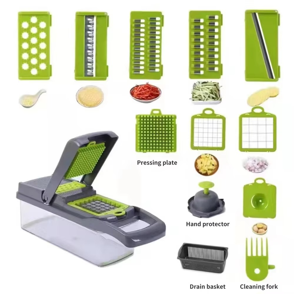 16pcs Vegetable Cutter Multifunctional Slicer Fruit Potato Peeler Carrot Grater Kitchen accessories basket vegetable Slicer - Image 3