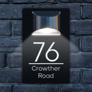 Custom Solar LED House Number Sign – Personalised Acrylic Address Plaque